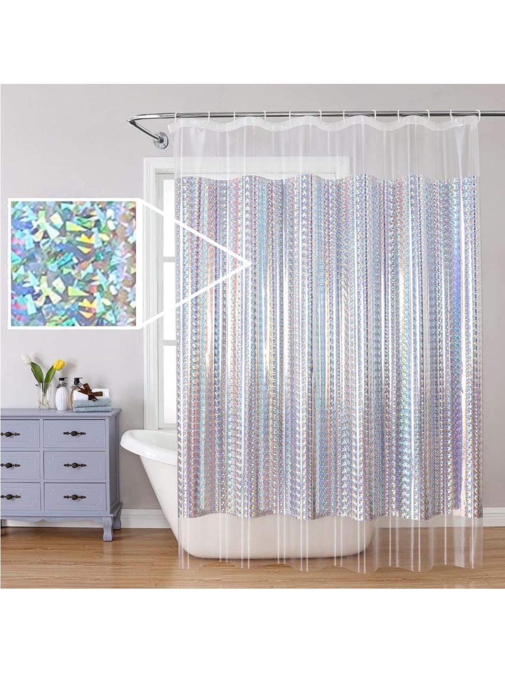 Iridescent Holo Shower Curtain